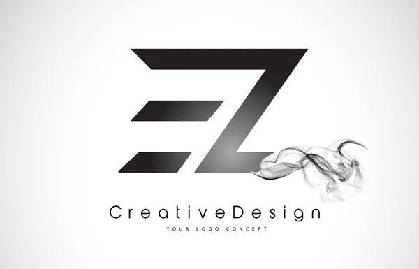 Дизайн логотипу EZ лист з Чорний дим. — стоковий вектор