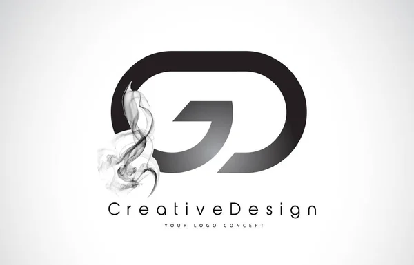 GD Lettera Logo Design con fumo nero . — Vettoriale Stock