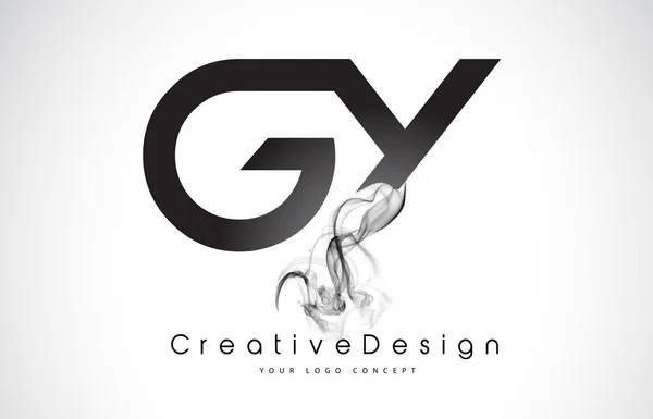 Gy levél Logo Design-fekete füst. — Stock Vector