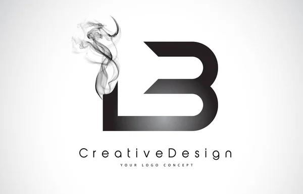 LB Lettera Logo Design con fumo nero . — Vettoriale Stock