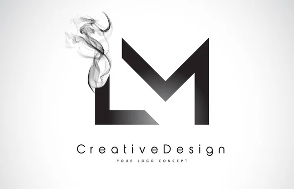 LM Lettera Logo Design con fumo nero . — Vettoriale Stock