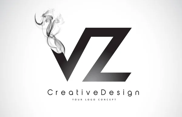 Логотип VZ с чёрным дымом . — стоковый вектор