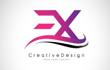 Ex E mektup Logo tasarımı X. Yaratıcı simge Modern harfler vektör L