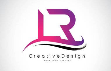 LR L R harfi Logo tasarımı. Yaratıcı simge Modern harfler vektör L