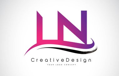 LN L N Letter Logo Design. Creative Icon Modern Letters Vector L clipart