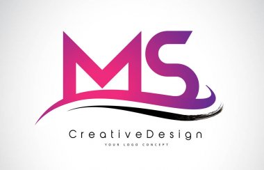 MS M S harfi Logo tasarımı. Yaratıcı simge Modern harfler vektör L