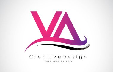 VA V bir mektup Logo tasarımı. Yaratıcı simge Modern harfler vektör L