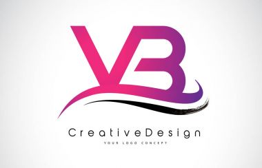 Vb V B harfi Logo tasarımı. Yaratıcı simge Modern harfler vektör L