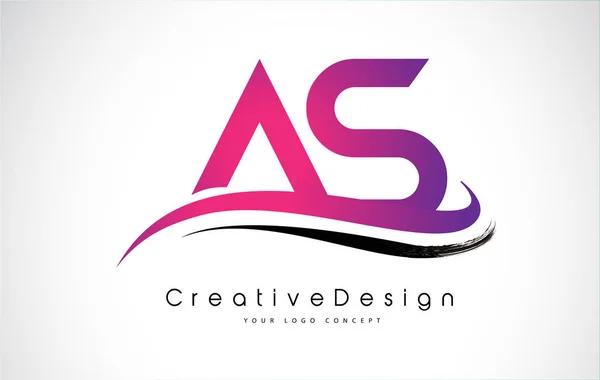 AS Letter Logo Design. Creative Icon Modern Letters Vector Logo. — Stock Vector