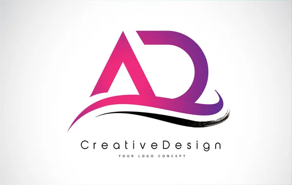 AD Carta Logo Design. Ícone criativo Letras modernas Vector Logo . — Vetor de Stock