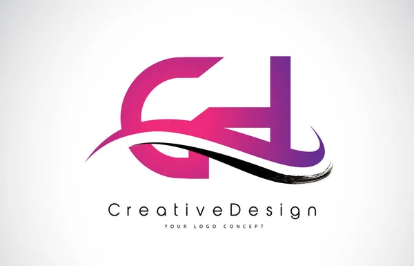 CH C H brev Logotypdesign. Kreativa ikonen modernt märker vektor L — Stock vektor