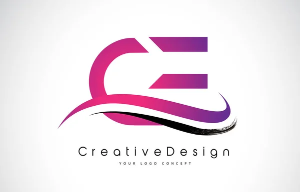 CE C E Letter Logo Design. Creative Icon Modern Letters Vector L — Stock Vector