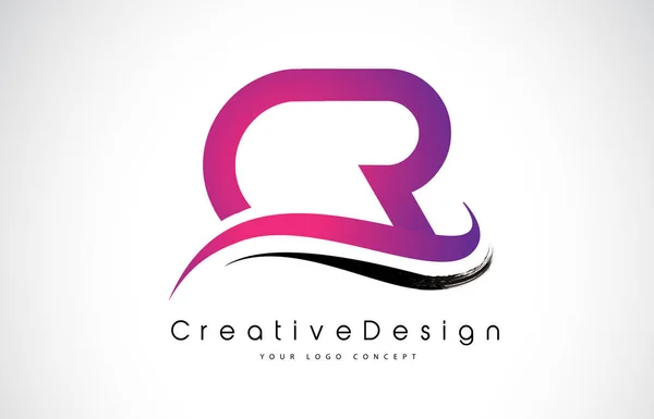 CR C R Letter Logo Design. Creative Icon Modern Letters Vector L — Stock Vector