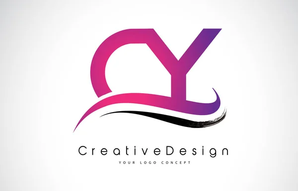 CY C Y Carta Logo Design. Ícone criativo Letras modernas Vetor L — Vetor de Stock