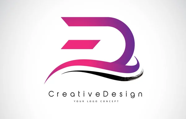 ED E D Lettre Logo Design. Icône créative Lettres modernes vecteur L — Image vectorielle