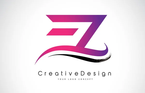 EZ E Z Letra Logo Design. Icono creativo Letras modernas Vector L — Vector de stock