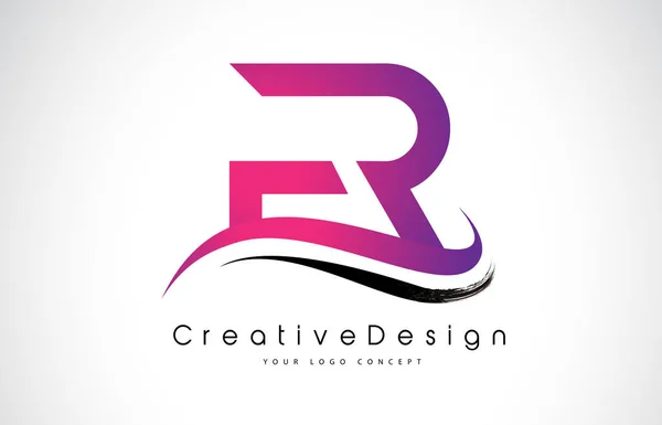 FR F R Letter Logo Design. Creative Icon Modern Letters Vector L — Stock Vector