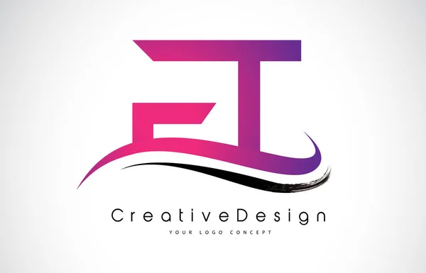 FT F T Letter Logo Design. Creative Icon Modern Letters Vector L — Stock Vector