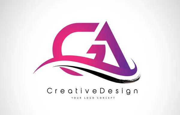 GA G A Letter Logo Design. Creative Icon Modern Letters Vector L — Stock Vector