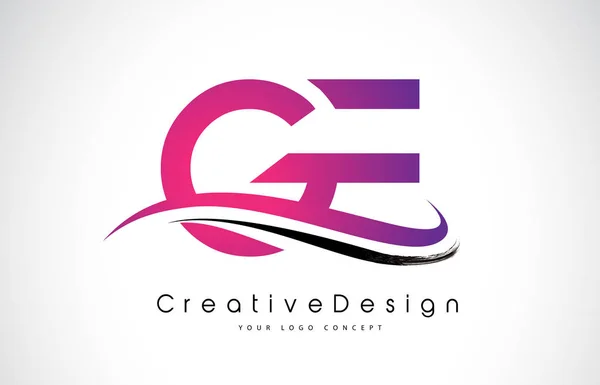 GE G E list Logo Design. Ikona kreatywnych nowoczesnych listów wektor L — Wektor stockowy
