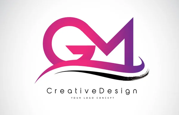 GM G M Letra Logo Design. Icono creativo Letras modernas Vector L — Vector de stock