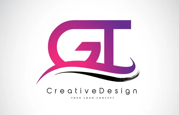 GT G T Letter Logo Design. Creative Icon Modern Letters Vector L — Stock Vector