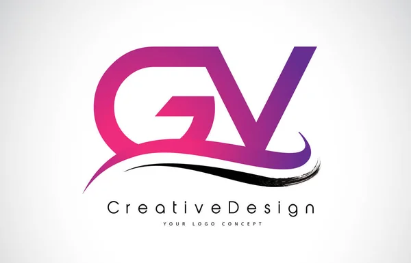 GV G V betű Logo Design. Kreatív ikon Modern levelek Vector L — Stock Vector