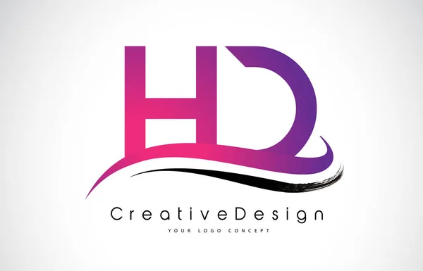 Hd h d Buchstabe Logo Design. kreative Ikone moderne Buchstaben Vektor l — Stockvektor