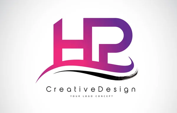 Hp H P 文字ロゴ デザイン。創造的なアイコン現代文字ベクトル L — ストックベクタ