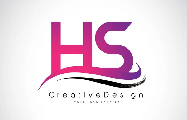 HS H S list Logo Design. Ikona kreatywnych nowoczesnych listów wektor L — Wektor stockowy