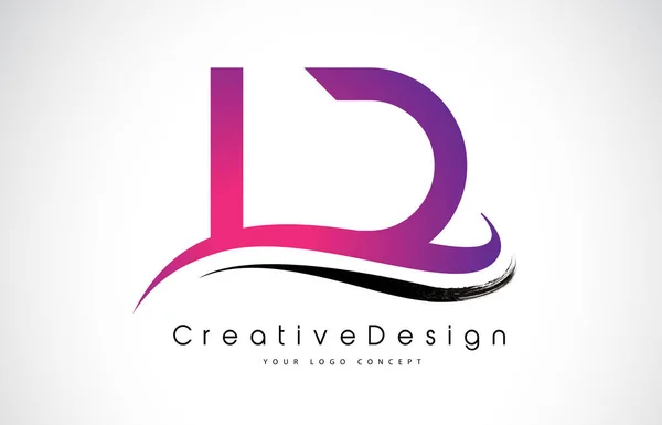 LD L D Letter Logo Design. Creative Icon Modern Letters Vector L — Stock Vector