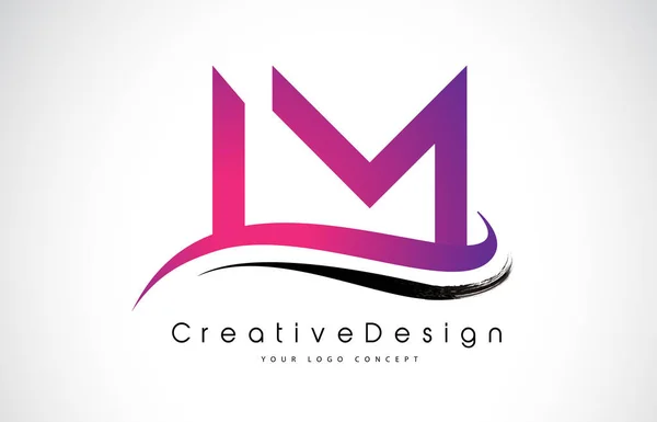 LM L M Lettera Logo Design. Icona creativa Lettere moderne Vettore L — Vettoriale Stock