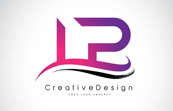 LP L P Letter Logo Design. Creative Icon Modern Letters Vector L — Stock Vector