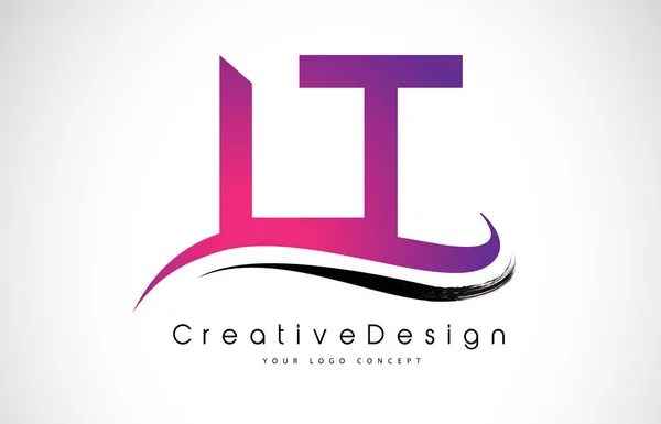 Lt L T list Logo Design. Ikona kreatywnych nowoczesnych listów wektor L — Wektor stockowy