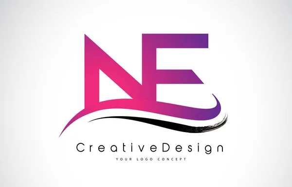 Ne N E 文字ロゴ デザイン。創造的なアイコン現代文字ベクトル L — ストックベクタ