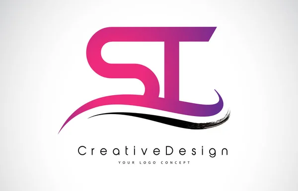 ST S T Carta Logo Design. Ícone criativo Letras modernas Vetor L —  Vetores de Stock