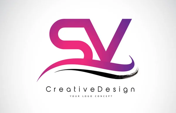 SV S V Carta Logo Design. Ícone criativo Letras modernas Vetor L — Vetor de Stock