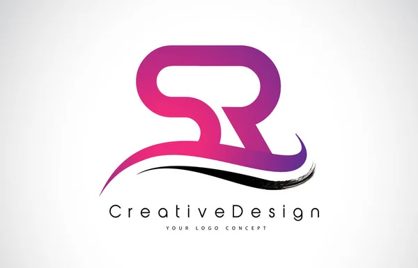 SR S R Lettre Logo Design. Icône créative Lettres modernes vecteur L — Image vectorielle
