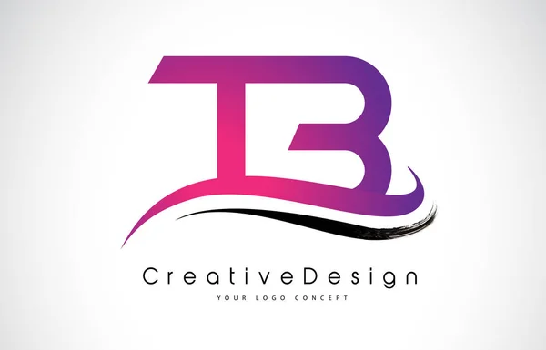 CT T B Lettre Logo Design. Icône créative Lettres modernes vecteur L — Image vectorielle