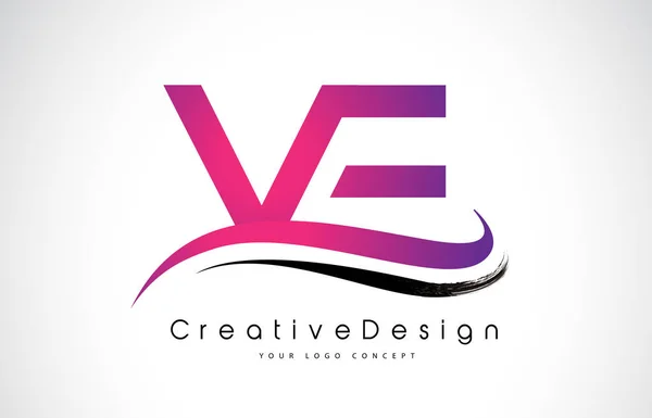 VE V E Carta Diseño de Logo. Icono creativo Letras modernas Vector L — Vector de stock