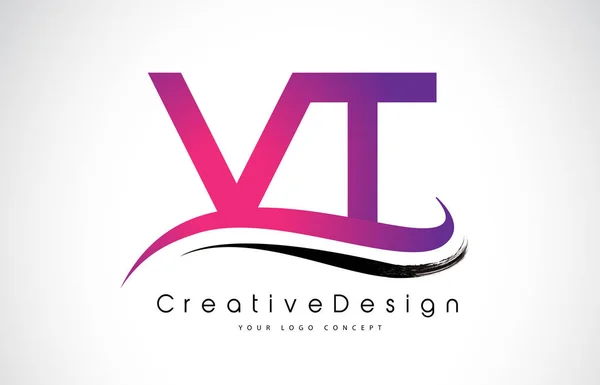 Vt V T 문자 로고 디자인입니다. 크리에이 티브 아이콘 현대 편지 벡터 L — 스톡 벡터