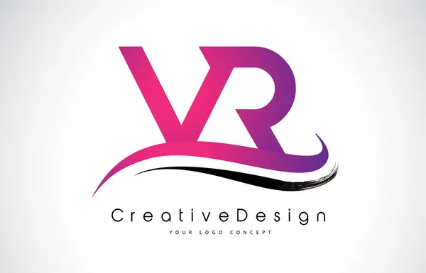 VR V R Lettre Logo Design. Icône créative Lettres modernes vecteur L — Image vectorielle