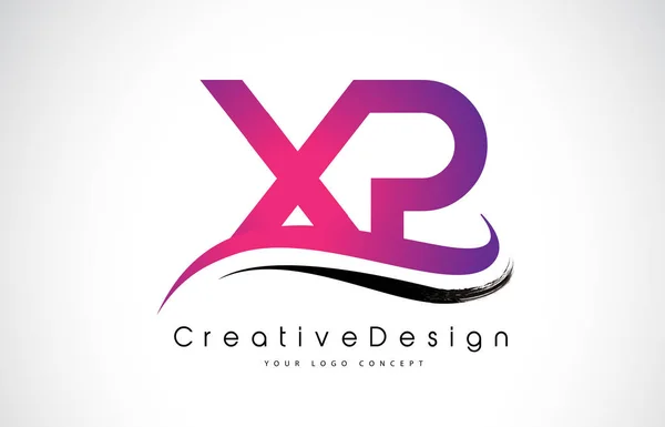 XP X P Lettre Logo Design. Icône créative Lettres modernes vecteur L — Image vectorielle