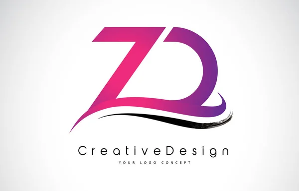 Zd Z D 文字ロゴ デザイン。創造的なアイコン現代文字ベクトル L — ストックベクタ