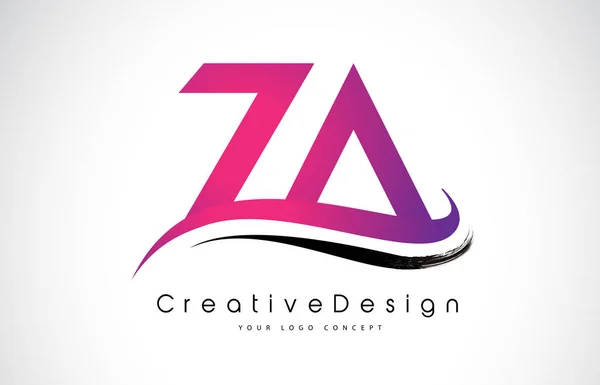 ZA Z A Letter and Design. Творческая икона "Современные буквы" — стоковый вектор