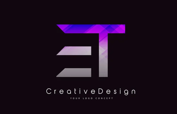 エ文字ロゴ デザイン。紫テクスチャ アイコンを創造的なモダンな書きます。 — ストックベクタ