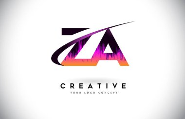 Za Z A Grunge mektup Logo mor canlı renkler tasarımı ile. CRE