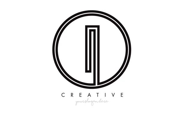 Letter Icon Logo Design Monogram Creative Look List Circle Line — Wektor stockowy
