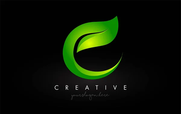 クリエイティブCリーフレターロゴアイコンデザイングリーンカラーベクトルI — ストックベクタ