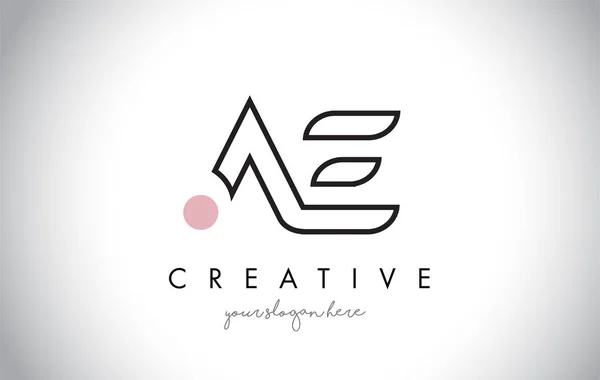 Levél AE Logo tervezés, a kreatív, Modern, trendi tipográfia. — Stock Vector